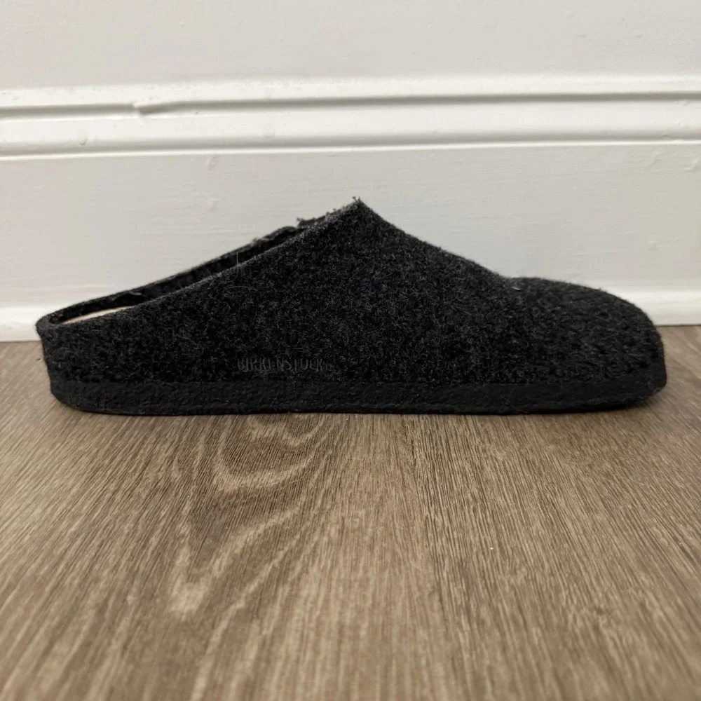 Birkenstock Zermatt Shearling Lined Clogs Felt Slippers Unisex 42 Dark Grey